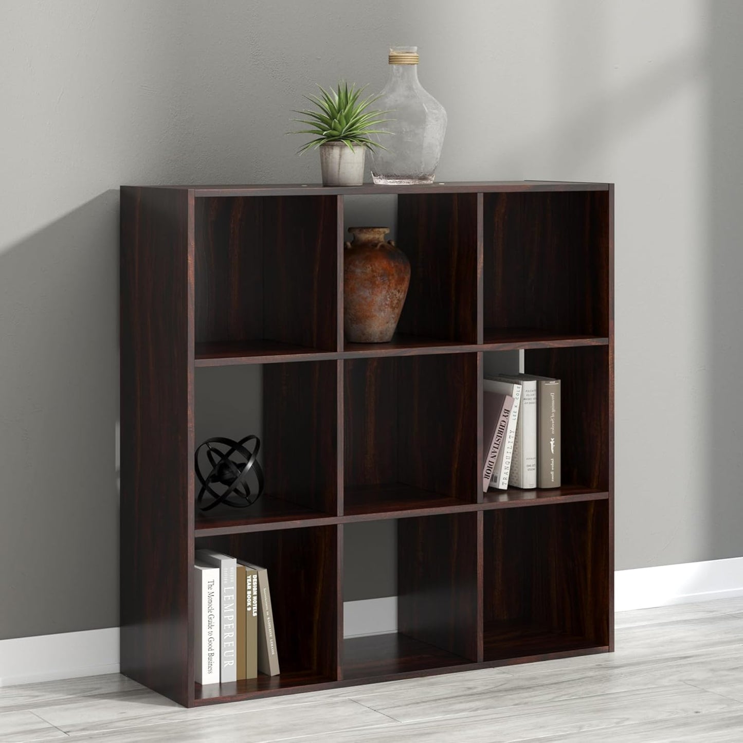 Signature Design by Ashley Glosmount 9 Cube Storage Organizer or Bookcase, Cherry & Light Brown