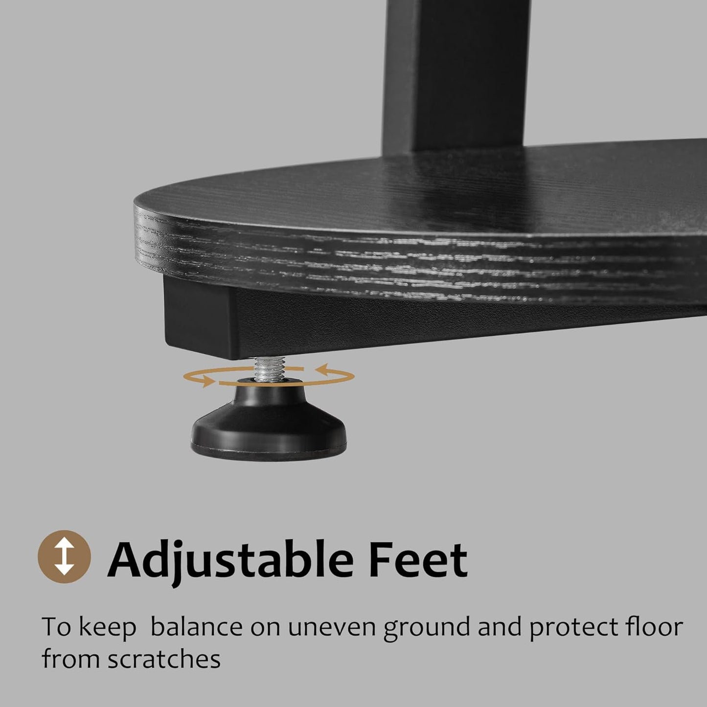 BEWISHOME Round End Table Side Table with Metal Frame, Accent Nightstand Bedside Table with 3-Tier Shelves, Small Couch Table for Living Room Bedroom Black KTZ41B