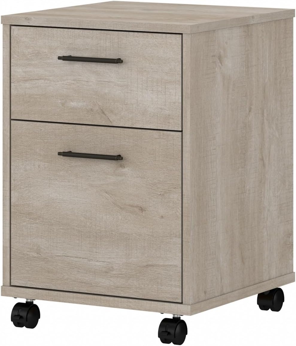 Bush Furniture Key West 2 Drawer Mobile File Cabinet, Rolling File Cabinet for Home Office