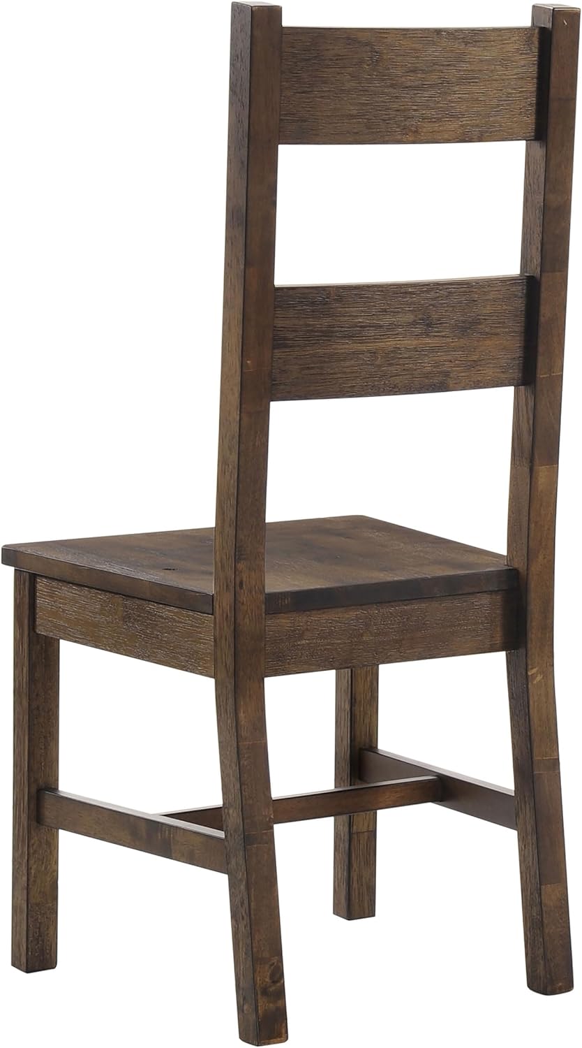 Coaster Home Furnishings - Coleman - Asian Hardwood - Dining Side Chairs with Ladder Back Design - Dining Room & Home Kitchen - Set of 2 - Rustic Golden Brown - 107042