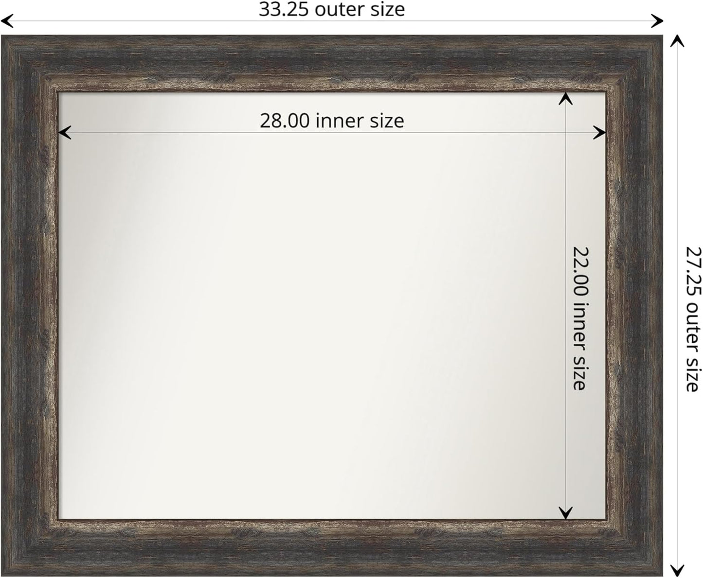 Amanti Art Bronze Bathroom Mirror for Over Sink, 30x36 Ballroom Bronze Rectangle Vanity Mirror, Large Traditional Frame, Hangs Horizonally and Vertically, Bathroom Wall Decor, Non-Beveled Edge