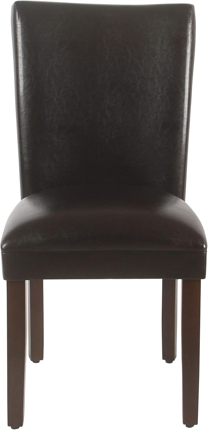 HomePop Parsons Dining Chair - Brown Faux Leather (Set of 2)