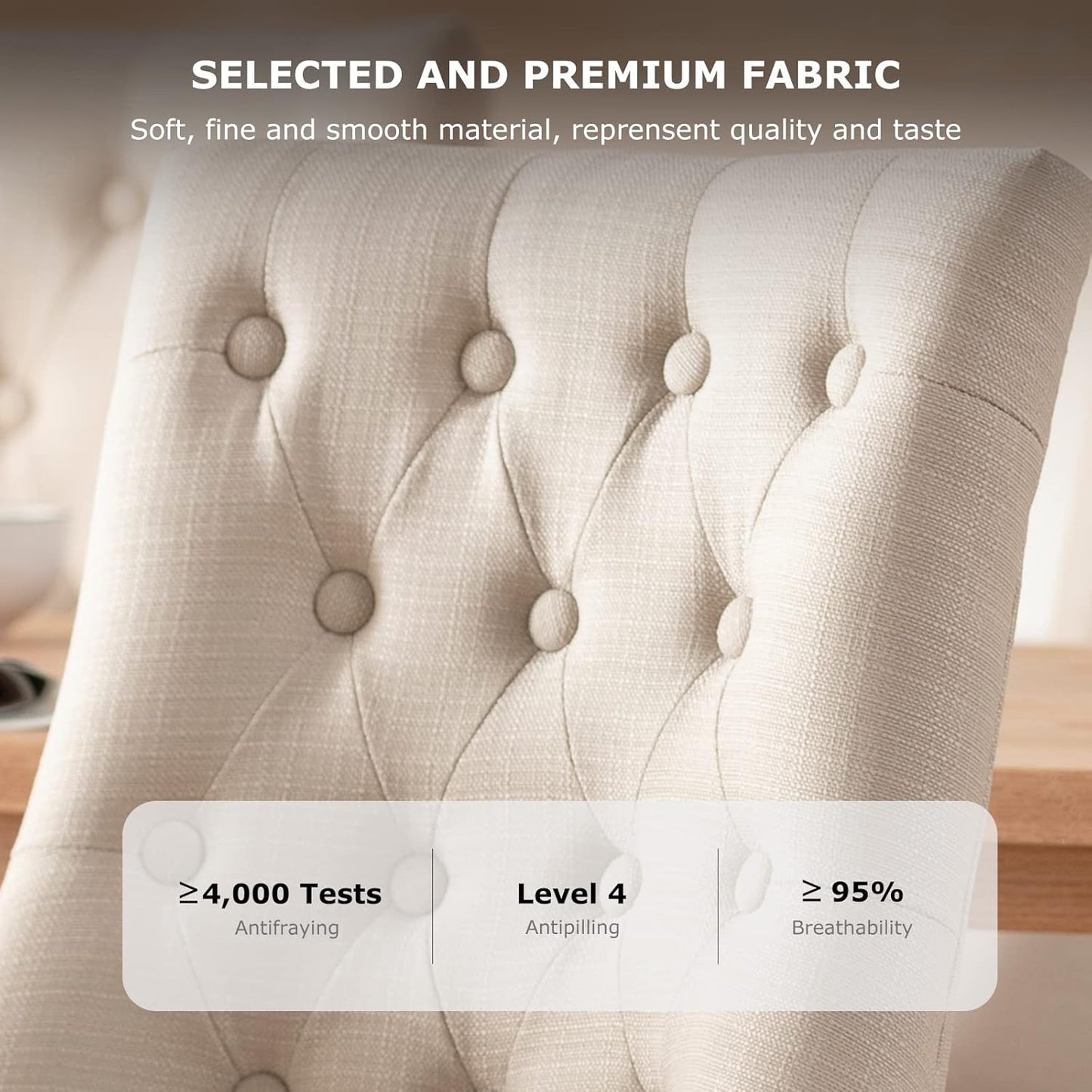 COLAMY 7-Piece Dining Table Set for 6, 60" Rectangular Kitchen Wood Table with 6 Wingback Dining Room Chairs, Brown/Beige