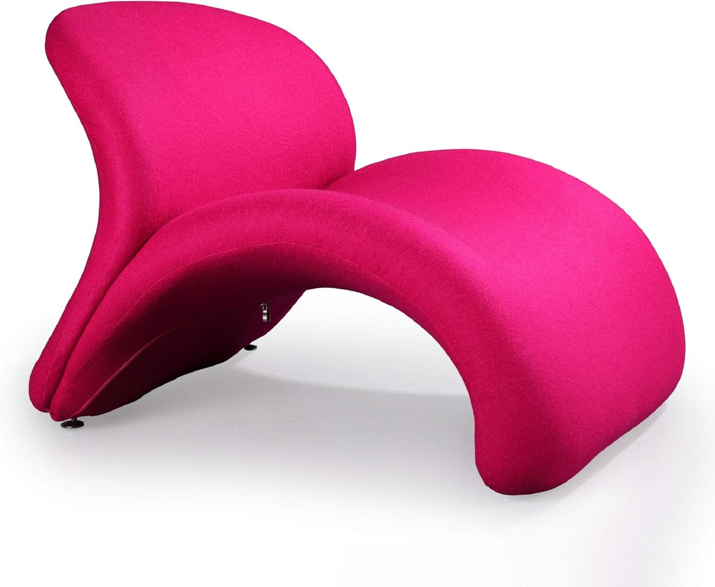 Manhattan Comfort Rosebud Modern Accent Chair Upholstered in Wool Blend, Ideal for Pop Living Room Usage, Abstract Lounge Seat with Metal Legs, Fully Assembled, Set of 1, Fuchsia