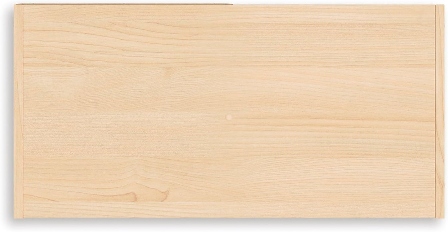 Signature Design by Ashley Piperton Contemporary 2-Tier Floor Standing 4 Cube Organizer for Living Room, Light Brown