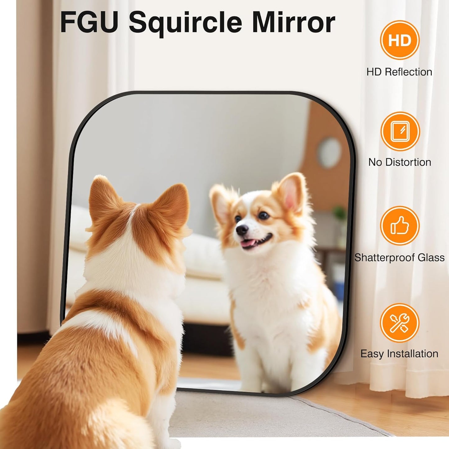 Bathroom Mirrors for Over Sink, 30x30 Vanity Squircle Mirror for Bathroom Sink, HD Shatterproof Square Wall Mirror for Bathroom Washroom Lavatory Restroom Metal Frame