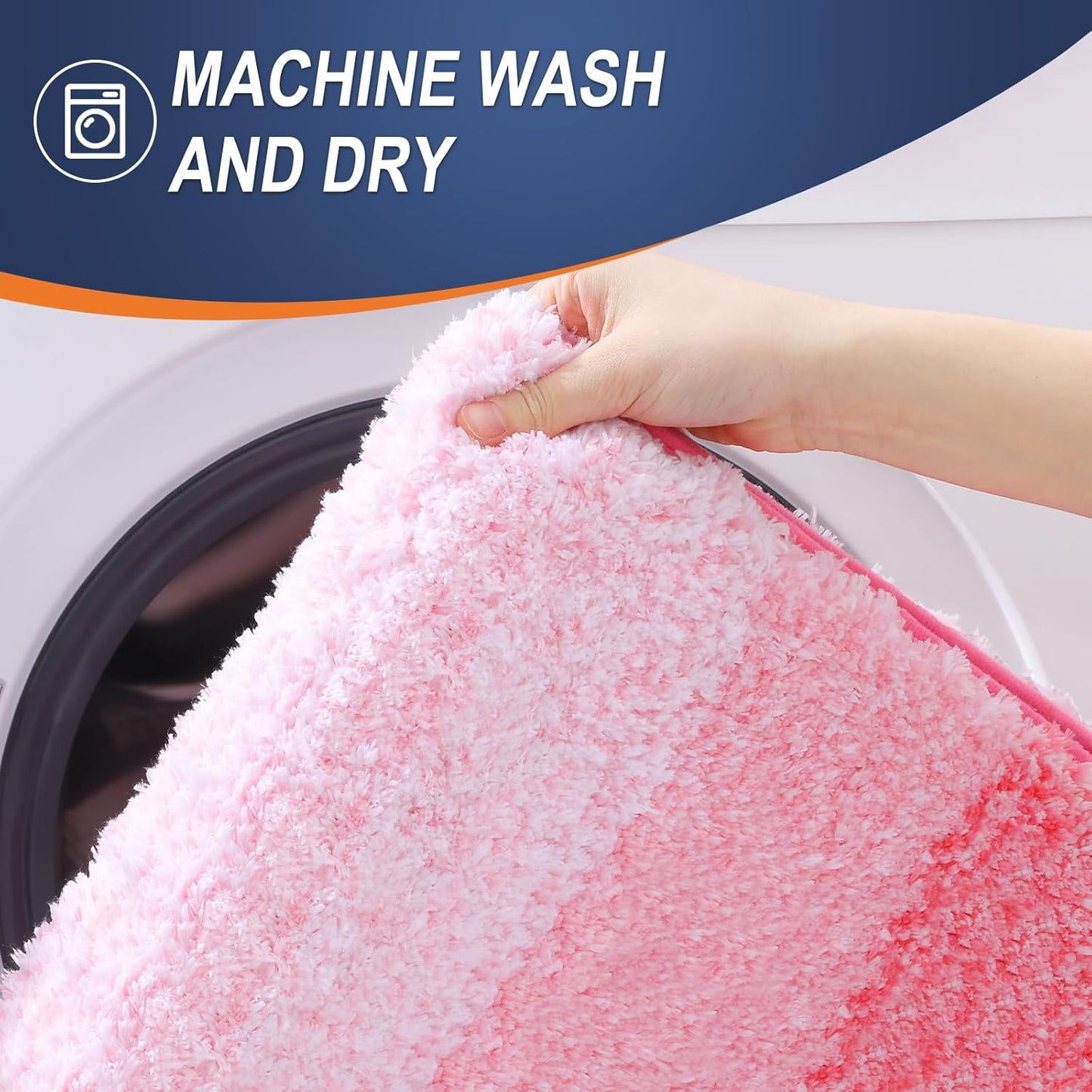 OLANLY Bathroom Runner Rugs 54x24, Extra Soft Absorbent Microfiber Bath Rugs, Rubber Backing, Quick Dry, Machine Washable Bath Mats for Bathroom Floor, Tub and Shower, Home Decor Accessories, Pink