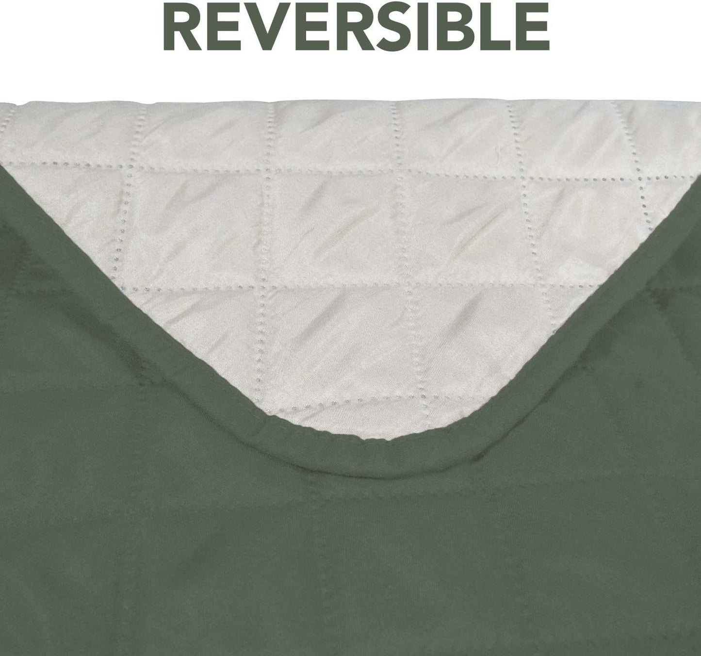 PureFit Reversible Sofa Cover Water Resistant Recliner Couch Cover, Machine Washable Furniture Cover with Adjustable Strap for Dogs, Pets (Recliner, Grayish Green/Ivory)