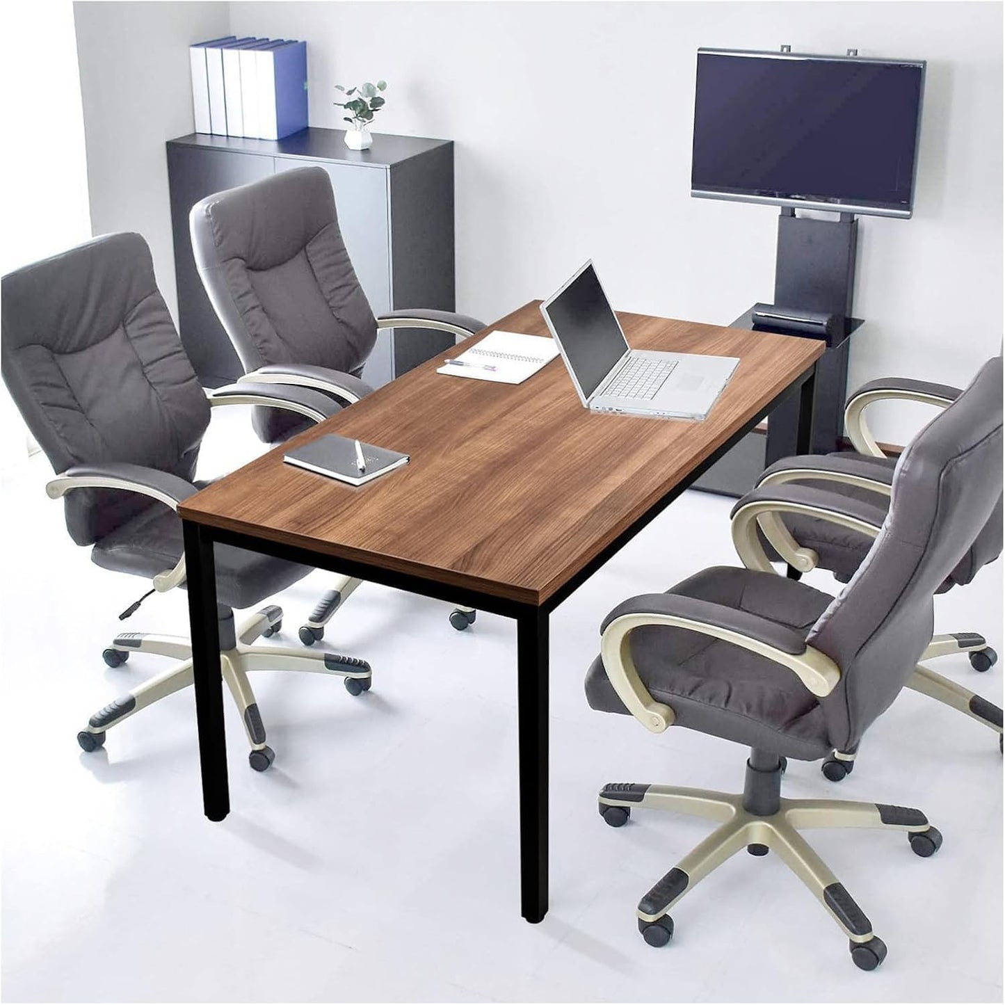 55 Inch Desk - Sturdy Metal Frame Computer Desk, Spacious Office Desk & Writing Desk with Easy Assembly, Durable Workstation for Home Office