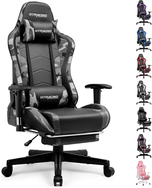 GTRACING Gaming Chair with Footrest Speakers Video Game Chair Bluetooth Music Heavy Duty Ergonomic Computer Office Desk Chair