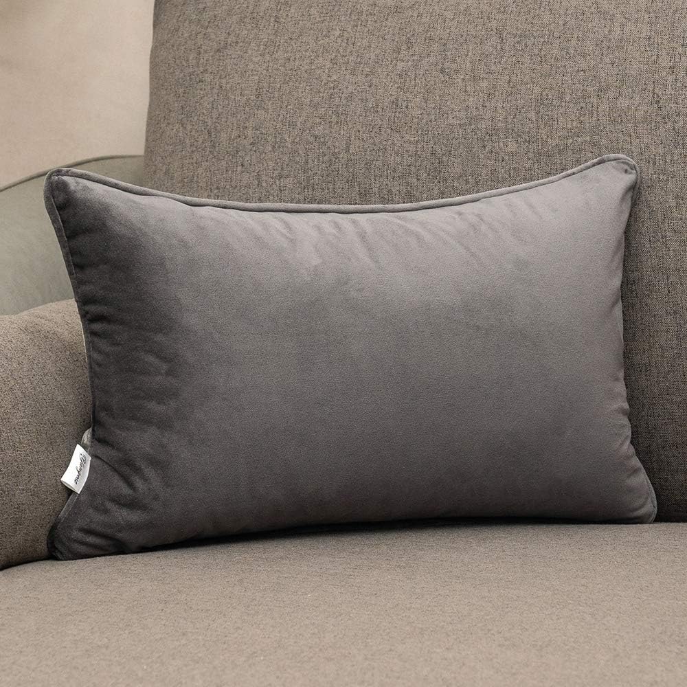 Yangest Silver Grey Throw Pillow Cover Wavy Cushion Cover Modern Zippered Rectangular Pillowcase for Sofa Couch Bedroom Living Room Home Decorative, 12x20 Inch