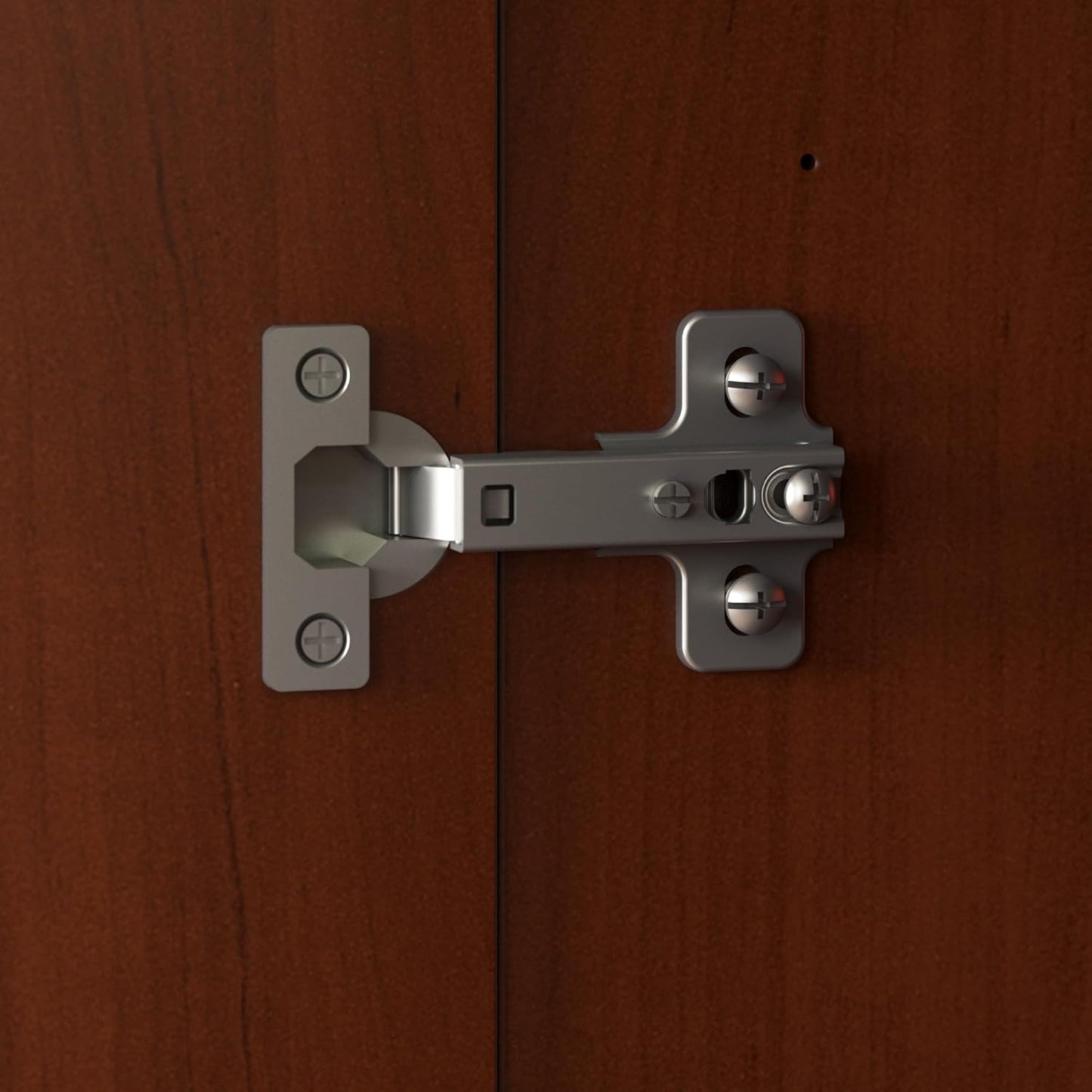 Bush Furniture Somerset 72W 3 Position Sit to Stand L Shaped Desk with Hutch in Hansen Cherry