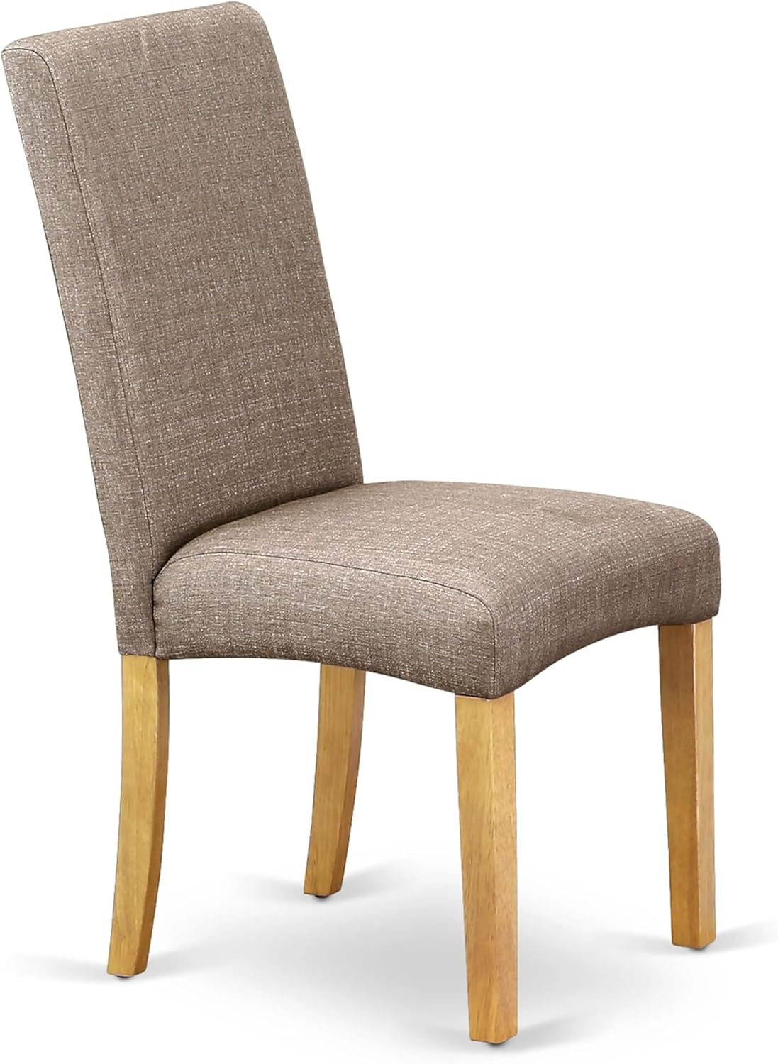 East West Furniture ANDR3-OAK-16 3 Piece Dining Table Set Contains a Round Kitchen Table with Pedestal and 2 Dark Khaki Linen Fabric Upholstered Kitchen Chairs, 36x36 Inch, Oak