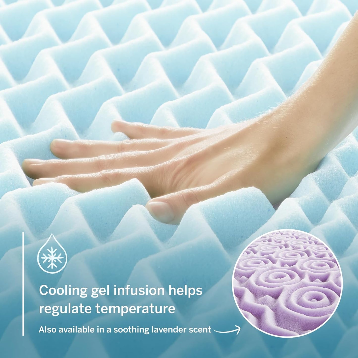 LUCID Gel Infused Memory Foam Mattress Topper – 3 Inch Mattress Topper – 5 Comfort Zones Relieve Pressure – CertiPUR-US Certified Foam - California King