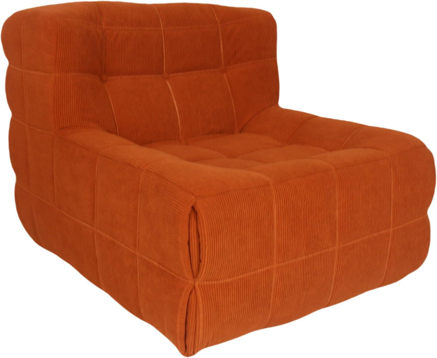 Bean Bag Chair - Memory Foam Bean Bag Chair for Adults, Comfy High-Resilience Single Sofa, Small Space Floor Chair, Chaise Lounge for Living Room, Bedroom (Orange, Square)