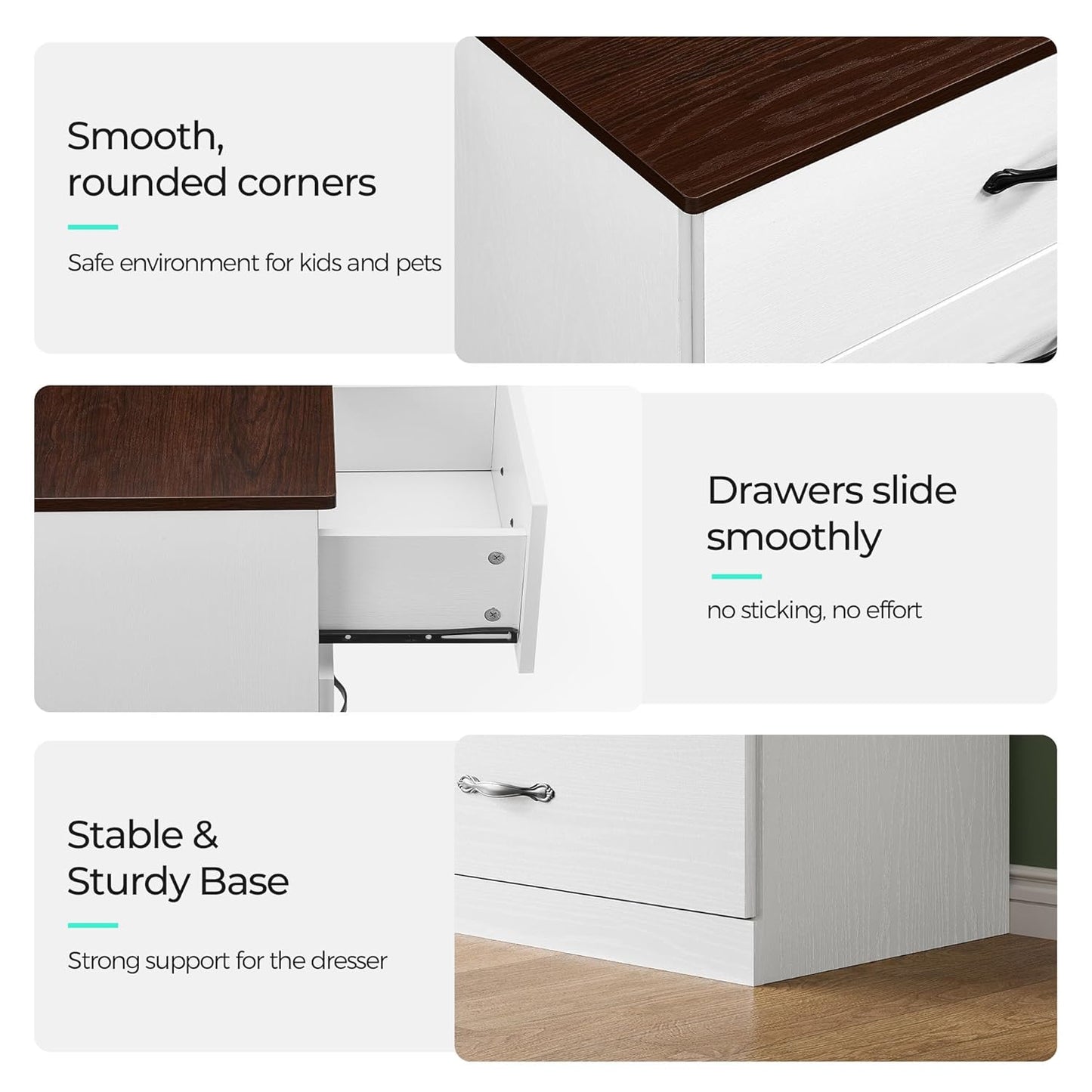 LINSY HOME 10 Drawer Dresser for Bedroom, 54" Wide Chest of Drawers, Modern TV Stand Dressers with Wood Frame and Metal Handles, Large Drawer Organizer for Bedroom, Living Room, White