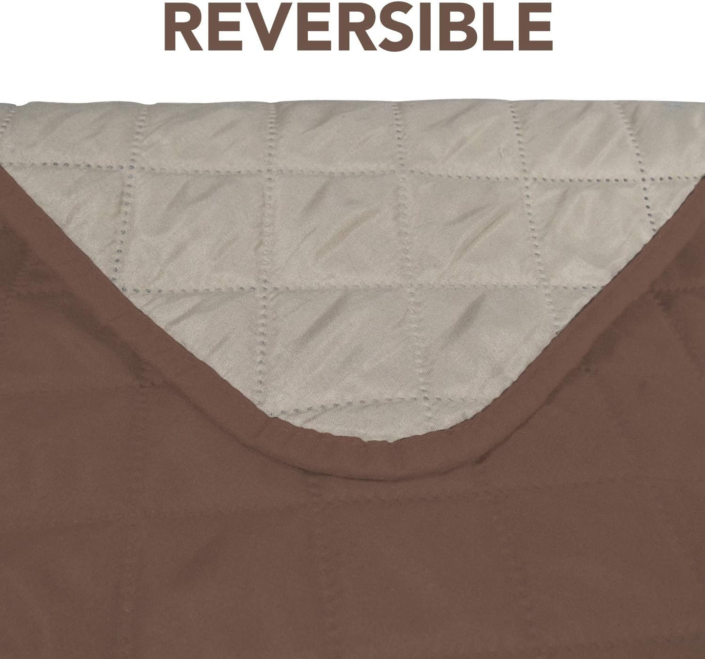 PureFit Reversible Sofa Cover Water Resistant Recliner Couch Cover, Machine Washable Furniture Cover with Adjustable Strap for Dogs, Pets (Recliner, Brown/Beige)