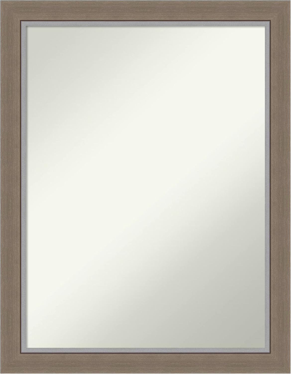 Amanti Art Brown Bathroom Mirror for Over Sink, 27x21 Eva Brown Narrow Rectangle Vanity Mirror, Medium Country Rustic Frame, Hangs Horizonally and Vertically, Bathroom Wall Decor, Non-Beveled Edge