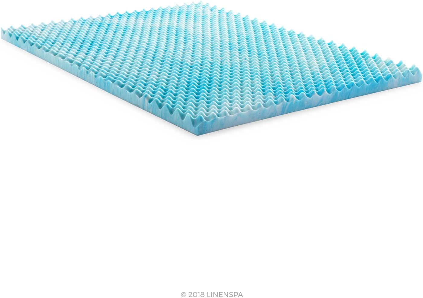 Linenspa 3 Inch Convoluted Gel Swirl Memory Foam Mattress Topper - Promotes Airflow - Relieves Pressure Points - California King