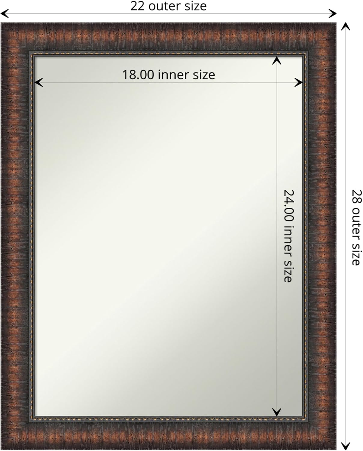 Amanti Art White Bathroom Mirror for Over Sink, 27x21 Cabinet White Narrow Rectangle Vanity Mirror, Medium Modern Frame, Hangs Horizonally and Vertically, Bathroom Wall Decor, Non-Beveled Edge