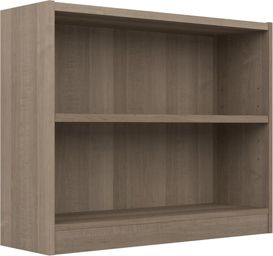 Bush Furniture Universal Small 2 Shelf Bookcase in Ash Gray