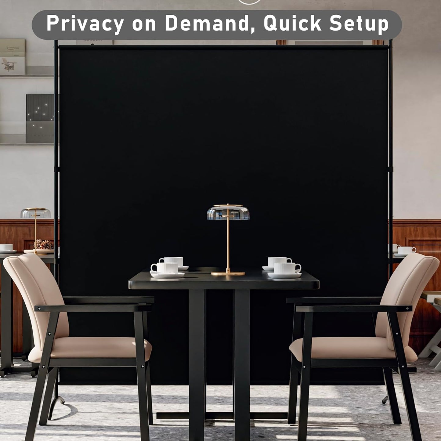 Room Divider 63''W x 71''H Large Single Panel, Privacy Screen for Room Partitions, Portable Room Divider Screen for Room Separtion, Freestanding Fabric Wall Divider for Office, School, Room Separator