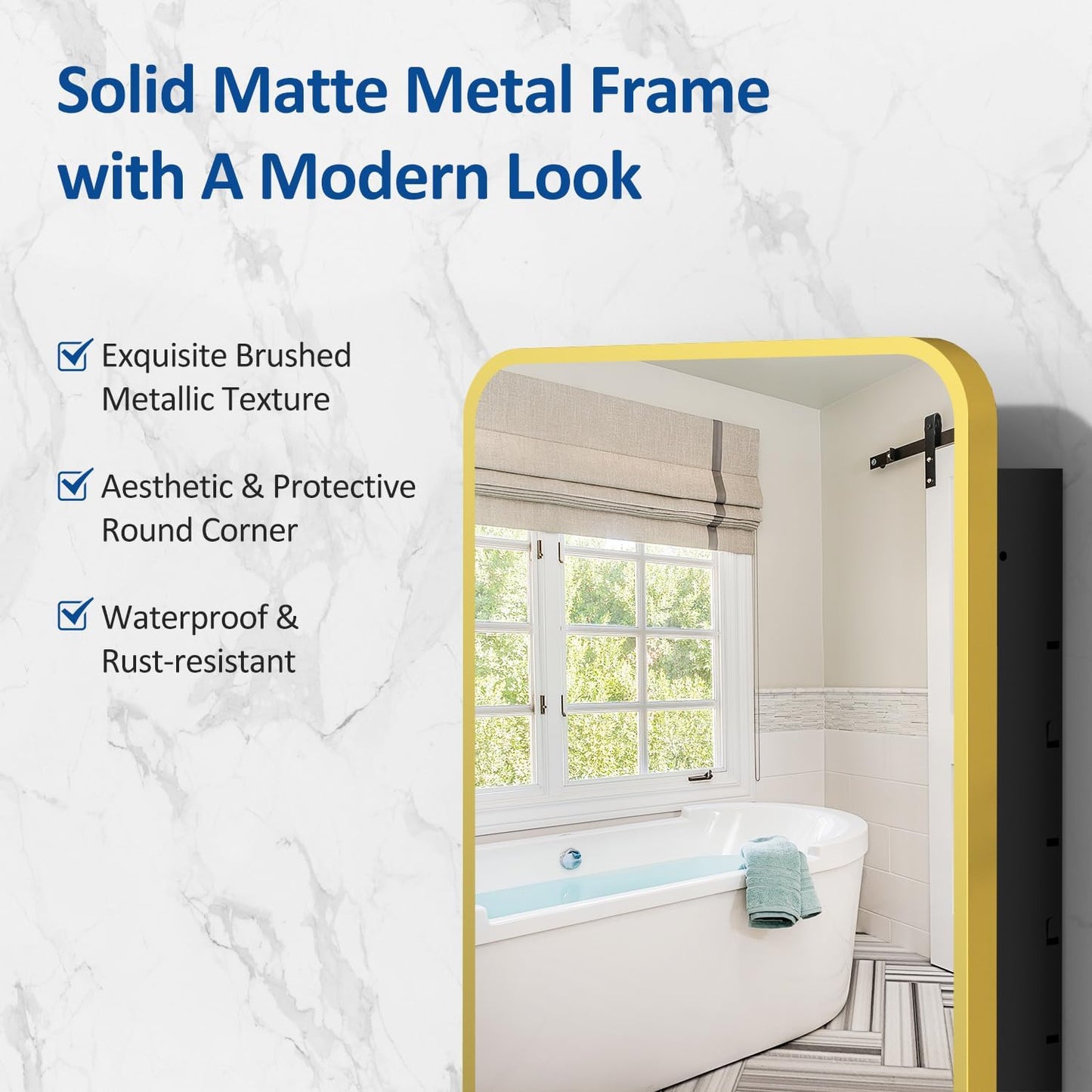 20x28 Inch Gold Recessed Medicine Cabinet with Mirror Metal Framed Surface Wall Mounted Bathroom Medicine Cabinet Mirror with Storage