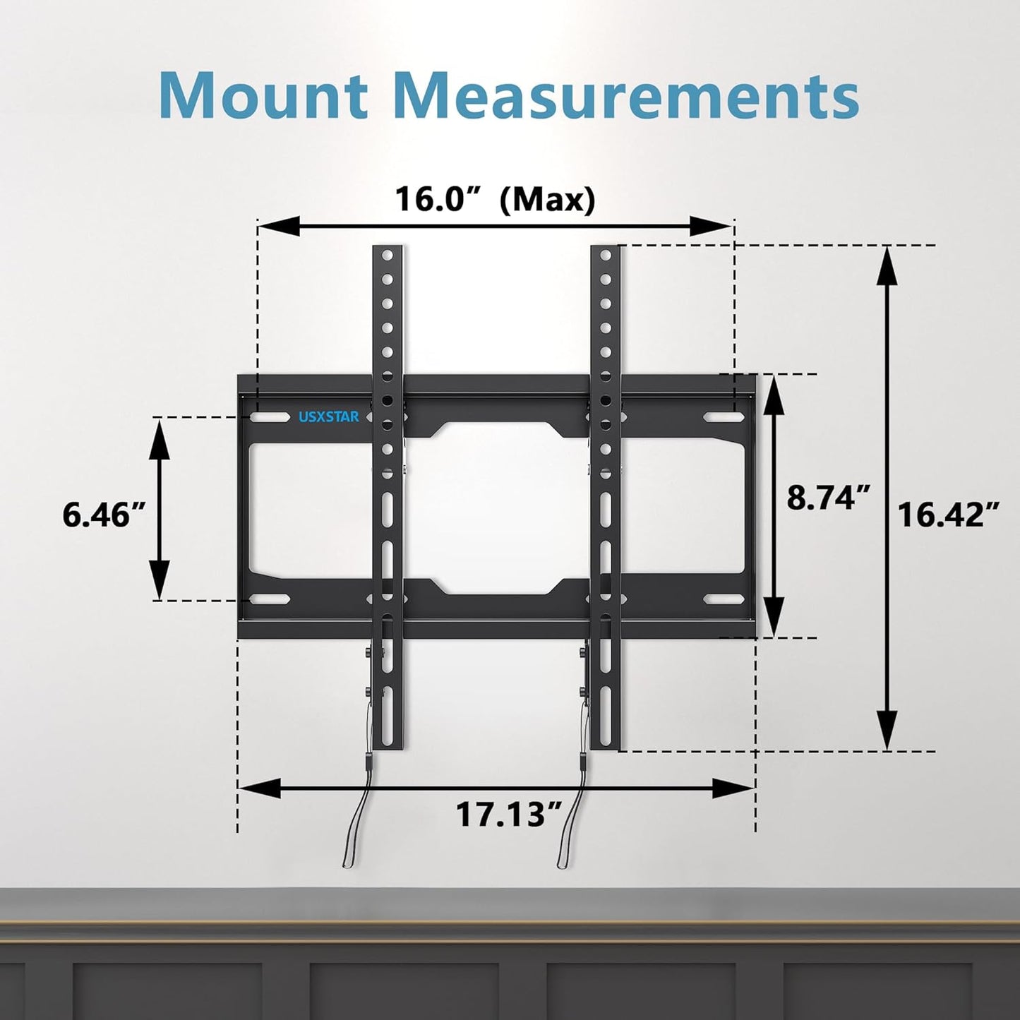 Fixed TV Wall Mount for Most 26-60 Inch Screen, Low Profile TV Mount with Quick Release Lock, Ultra Slim Wall Mount Bracket, Max VESA 400x400mm, Holds up to 99 lbs, up to 16”Wood Studs