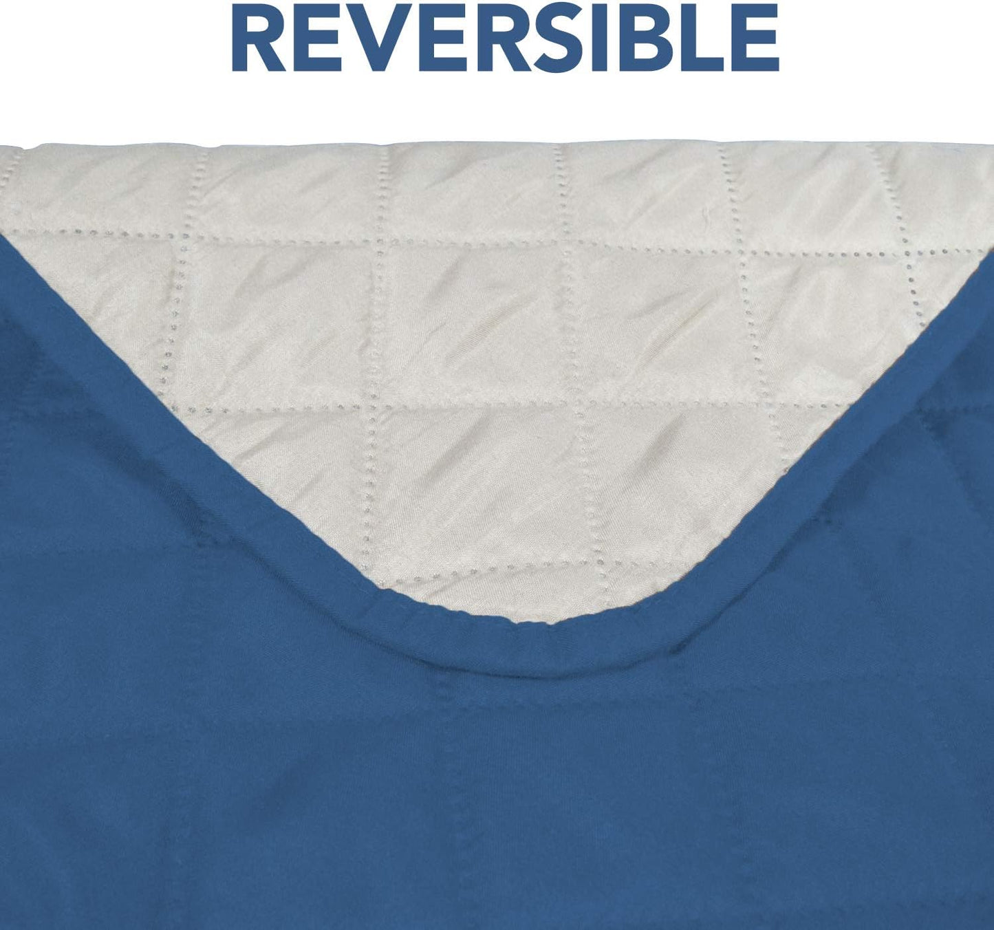 PureFit Reversible Sofa Couch Cover Water Resistant Couch Covers for 3 Cushion, Washable Furniture Cover with Non-Slip Foam and Adjustable Strap for Dogs, Pets (Oversized Sofa, Blue/Ivory)