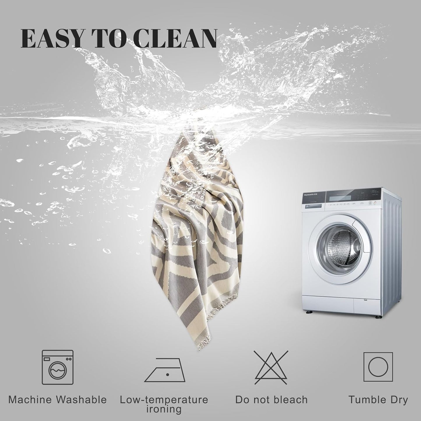 HANDONTIME Grey Sofa Cushion Covers Boho Couch Sofa Covers Dog Couch Cover for Sofa Chenille Couch Sofa Slipcover for Pets Sofa Cover Thick Washable Sectional Slip Covers for Sofas/Couches 71" X134"