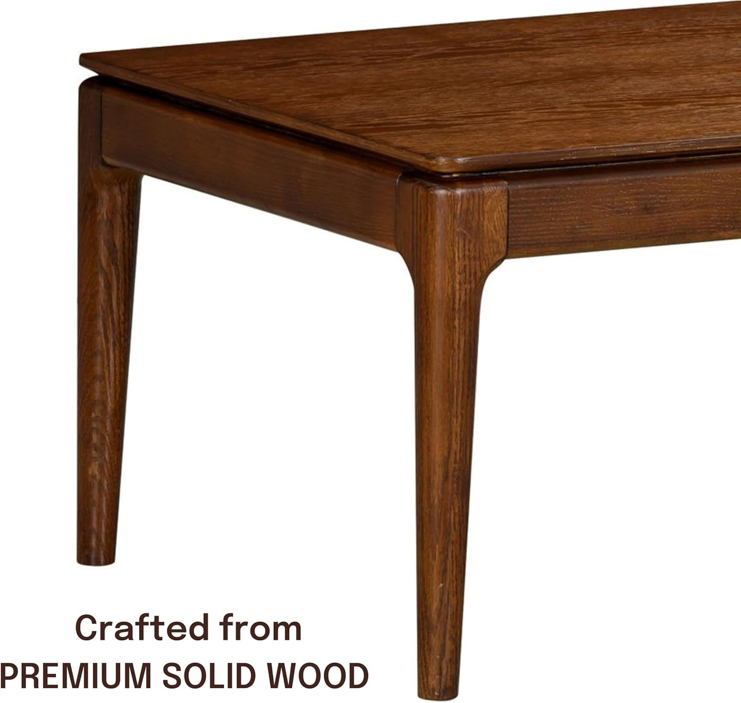 Mingle Modern Wooden Rectangle Coffee Table with Hidden Drawer – Waterproof & Heat Resistant, Dark Walnut