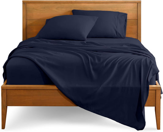 Bare Home Split King Sheet Set - 1800 Ultra-Soft Microfiber Bed Sheets - Double Brushed - Deep Pockets - Easy Fit - 5 Piece Set - Bed Sheets & Pillowcases (Split King, Midnight Blue)