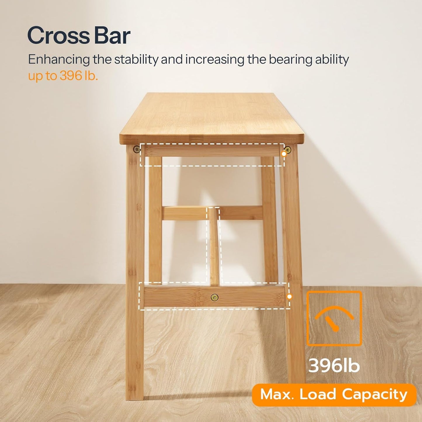 HOOBRO 39.3'' Bamboo Dining Bench, Farmhouse Table Bench, Kitchen & Living Room Furniture, Easy to Assemble, Sturdy and Stable, Natural YL03CD01G2