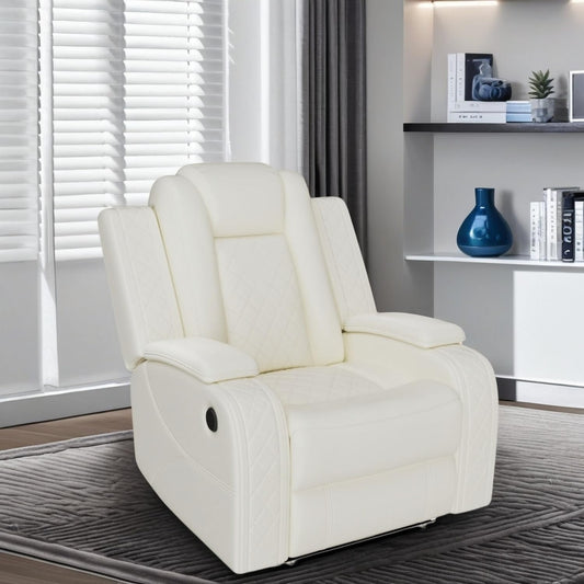 Oversized Power Recliner Chair, Multifunction Recliners Chair with Home Theater Seating, Oversized Single Electric Recliner Furniture for Living Room Apartment Home Theater, Deep White