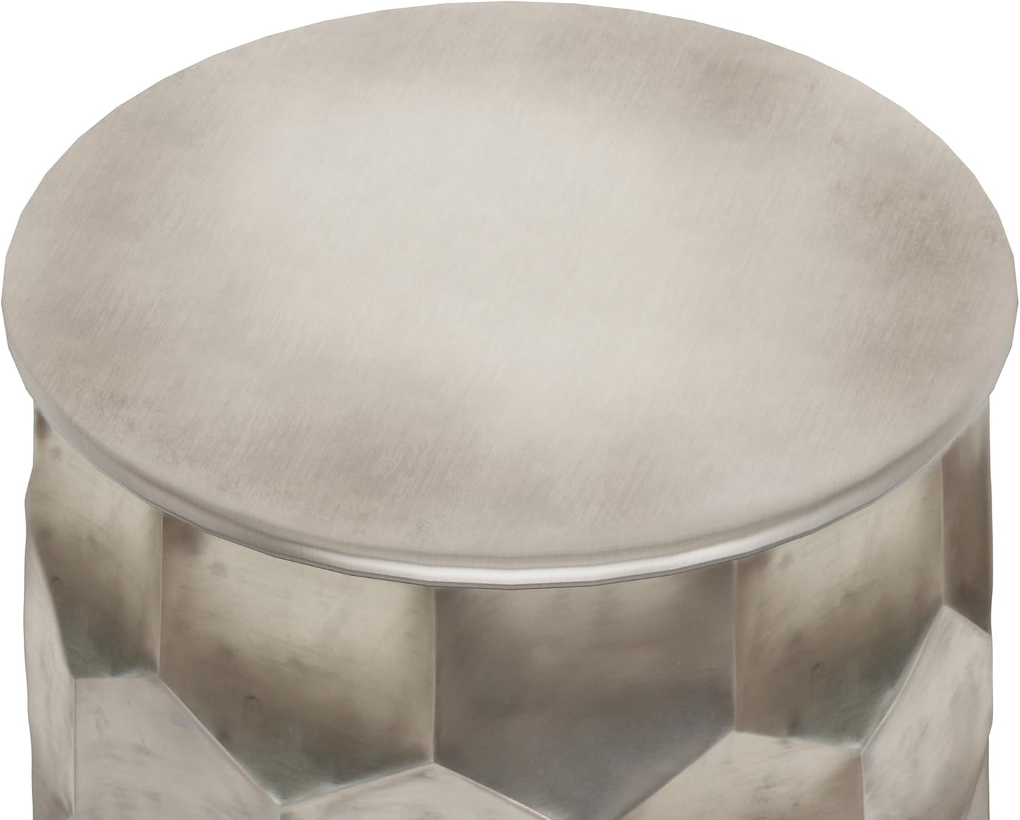 SIMPLIHOME Whitney Industrial 17 inch Wide Metal Storage Accent Side Table in Antique Silver , Fully Assembled for the Living Room and Bedroom