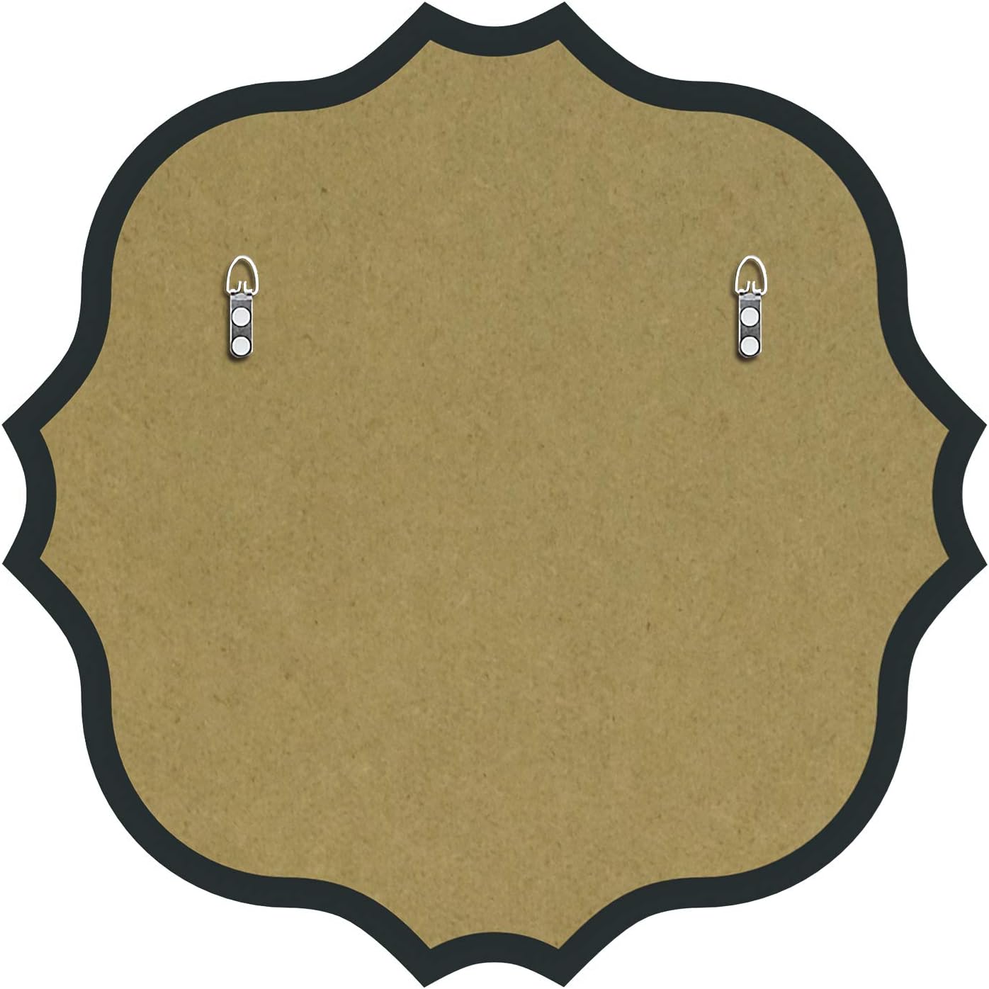 KOHROS Square Scalloped Bathroom Mirror 24" Frameless Beveled Bathroom Vanity Mirror, Anti-Rust, Tempered Glass, Wall Mirror for Bathroom Entryway Bedroom