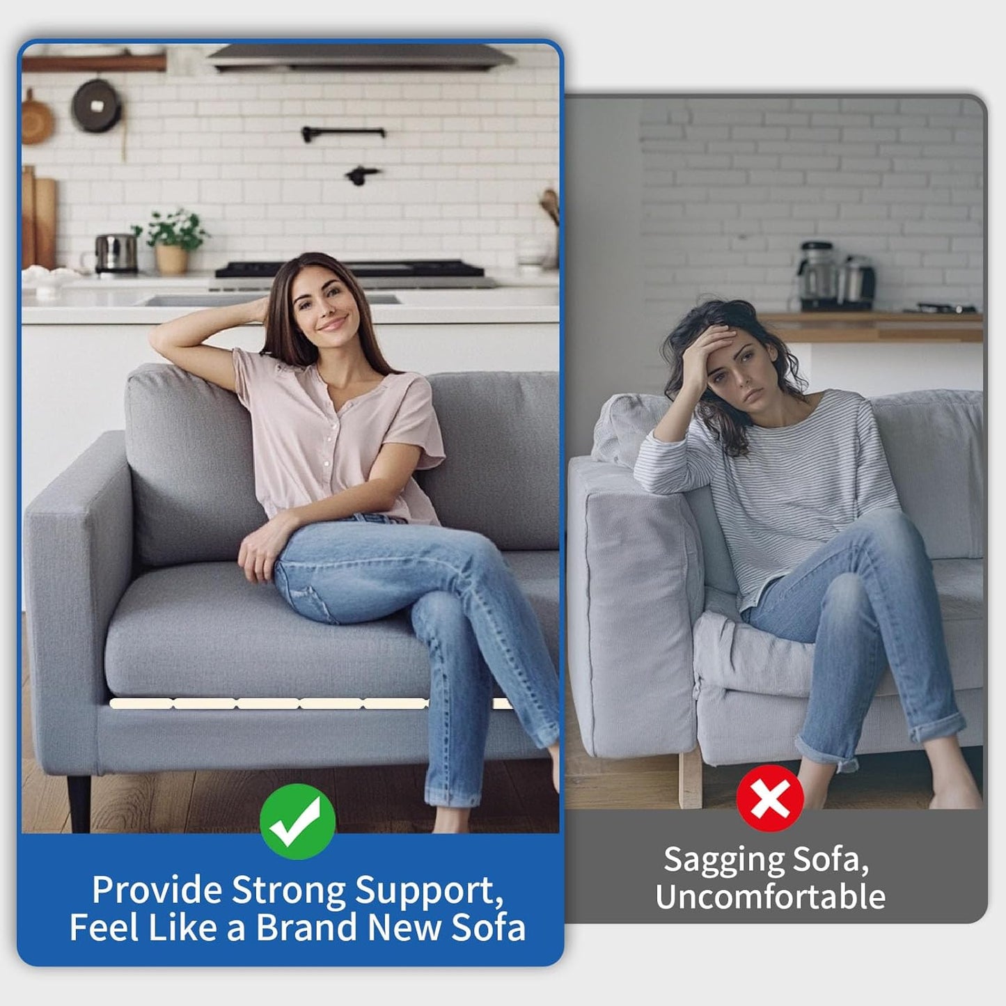 Heavy Duty Sofa Cushion Support Board for Sagging Sofas, 21.5''x 78'' Laminated Wood Sofa Cushion Support Board, Deep Support and Seat Protection