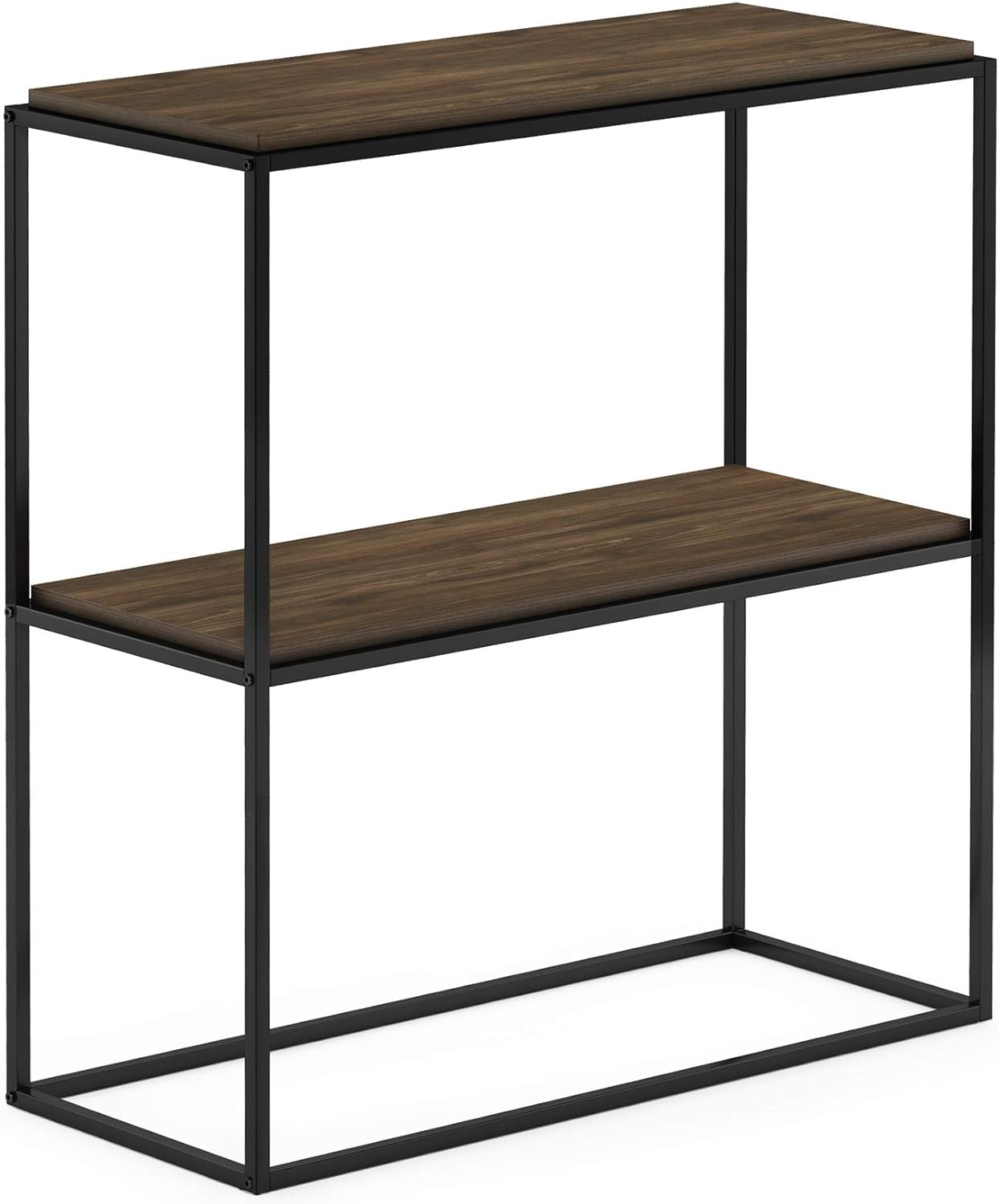 Furinno Moretti Modern Wide Stackable Metal Shelf, Columbia Walnut