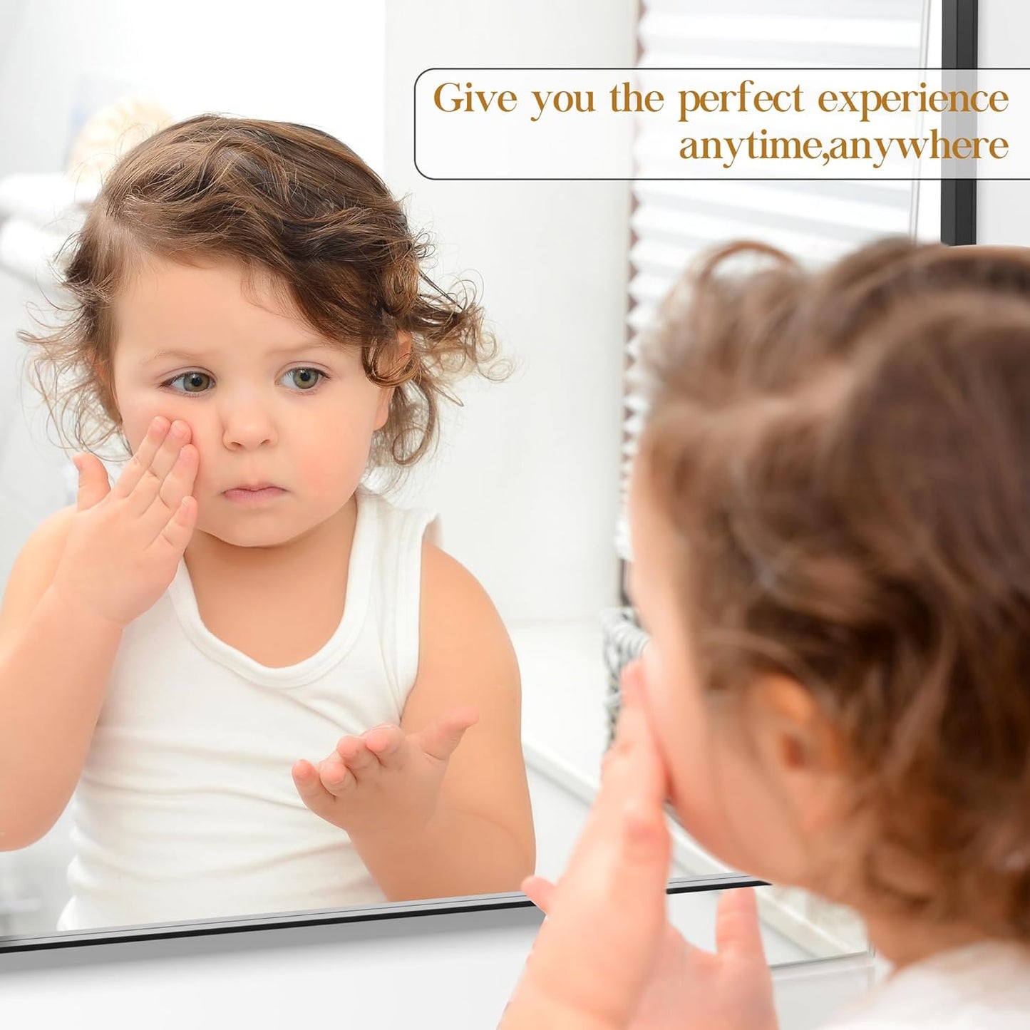 22×30 Black Bathroom Mirror, Rectangular Bathroom Vanity Mirror for Wall with Rounded Corners & Aluminum Alloy Frame, Tempered-Glass, Modern, Farmhouse, Horizontal/Vertical, Entryway, Bedroom