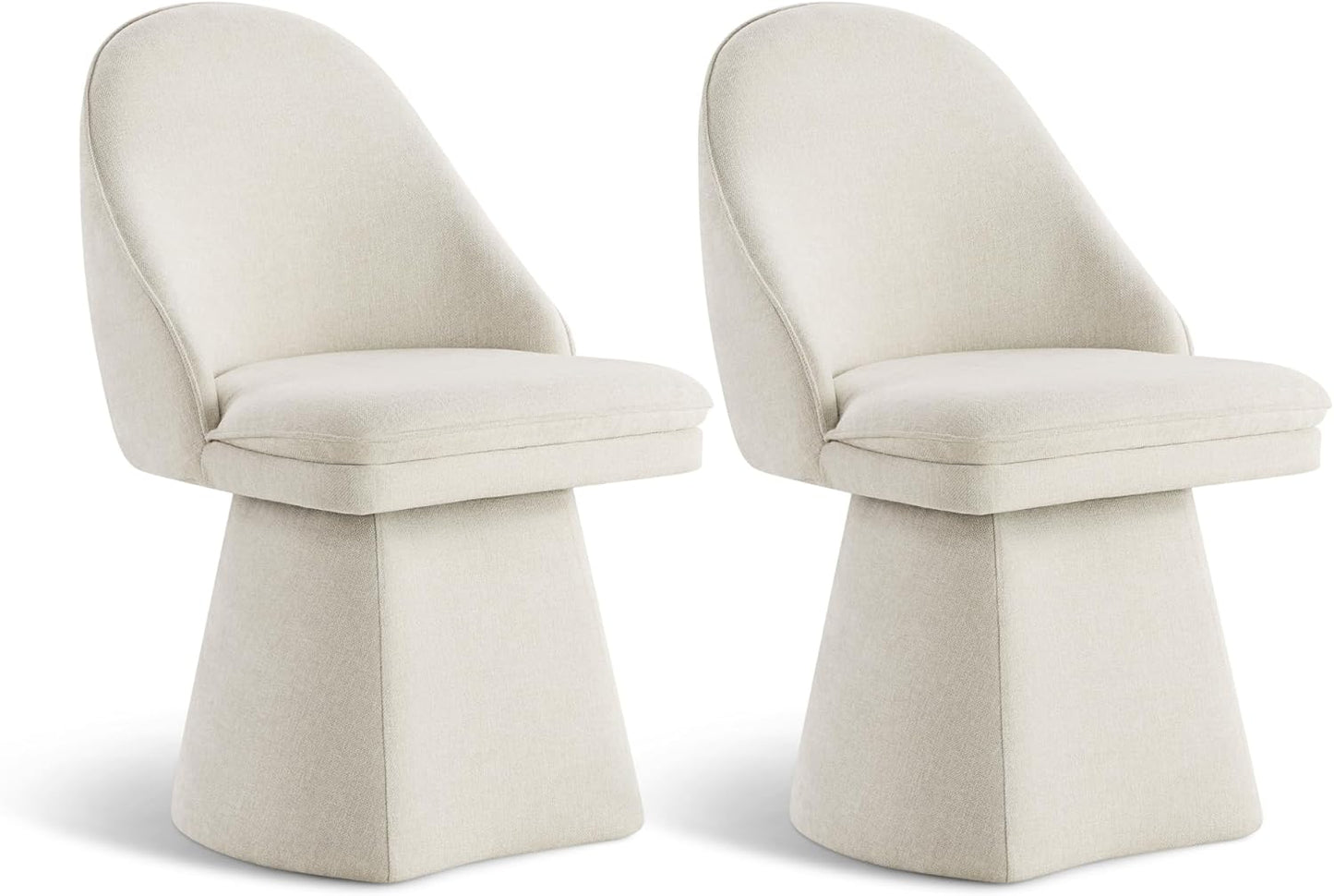 Swivel Dining Chairs Modern Desk Chair Upholstered Linen Fabric Side Chair for Kitchen Dining Room Bedroom,Linen,2 Box