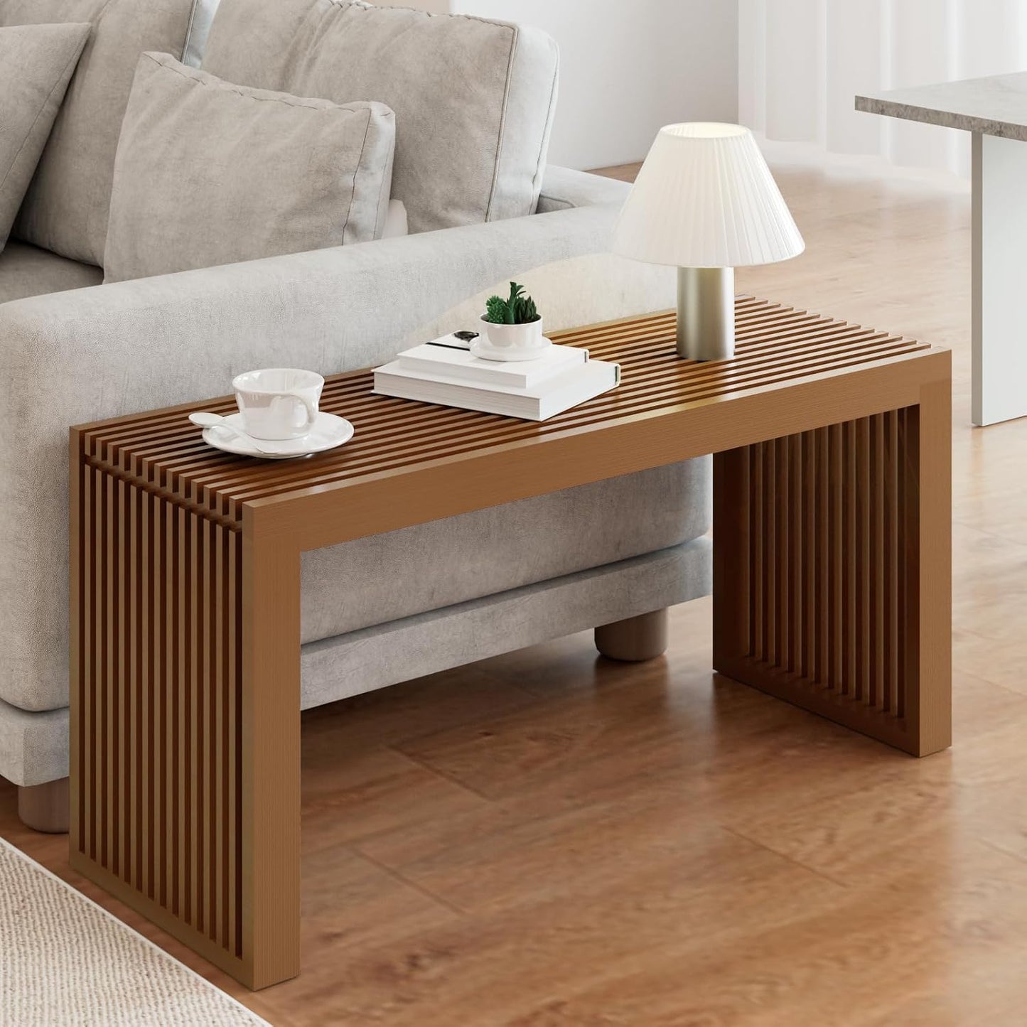 Bamboo Dining Bench Indoor Long Entryway Shoe Rack Bench,Outdoor Modern Wood Benches 35 Inch Bamboo Bench for Living Room Hallway Bedroom Bathroom