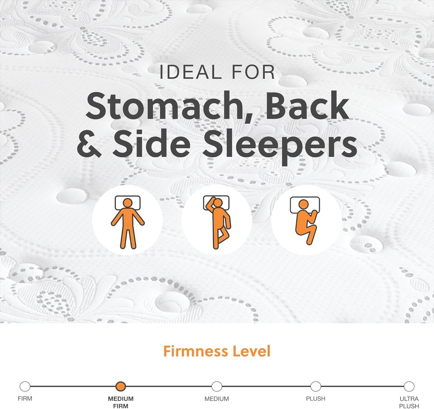 Signature Design by Ashley Full Size Chime 10 Inch Medium Firm Hybrid Mattress with Cooling Gel Memory Foam for Pressure Relief, Fiberglass Free, Mattress In A Box