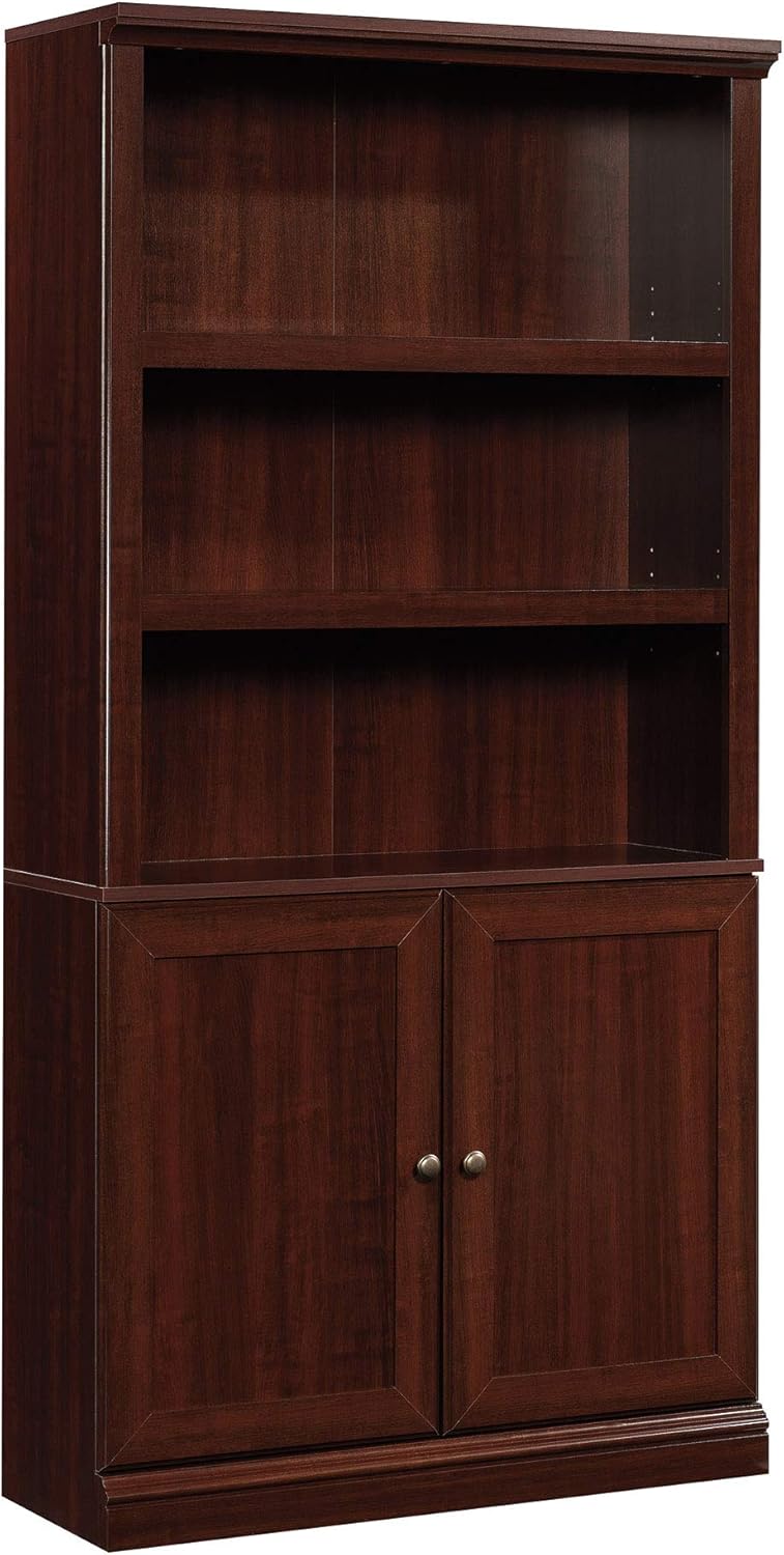 Sauder Miscellaneous Storage Bookcase With Doors/ book shelf, Select Cherry finish
