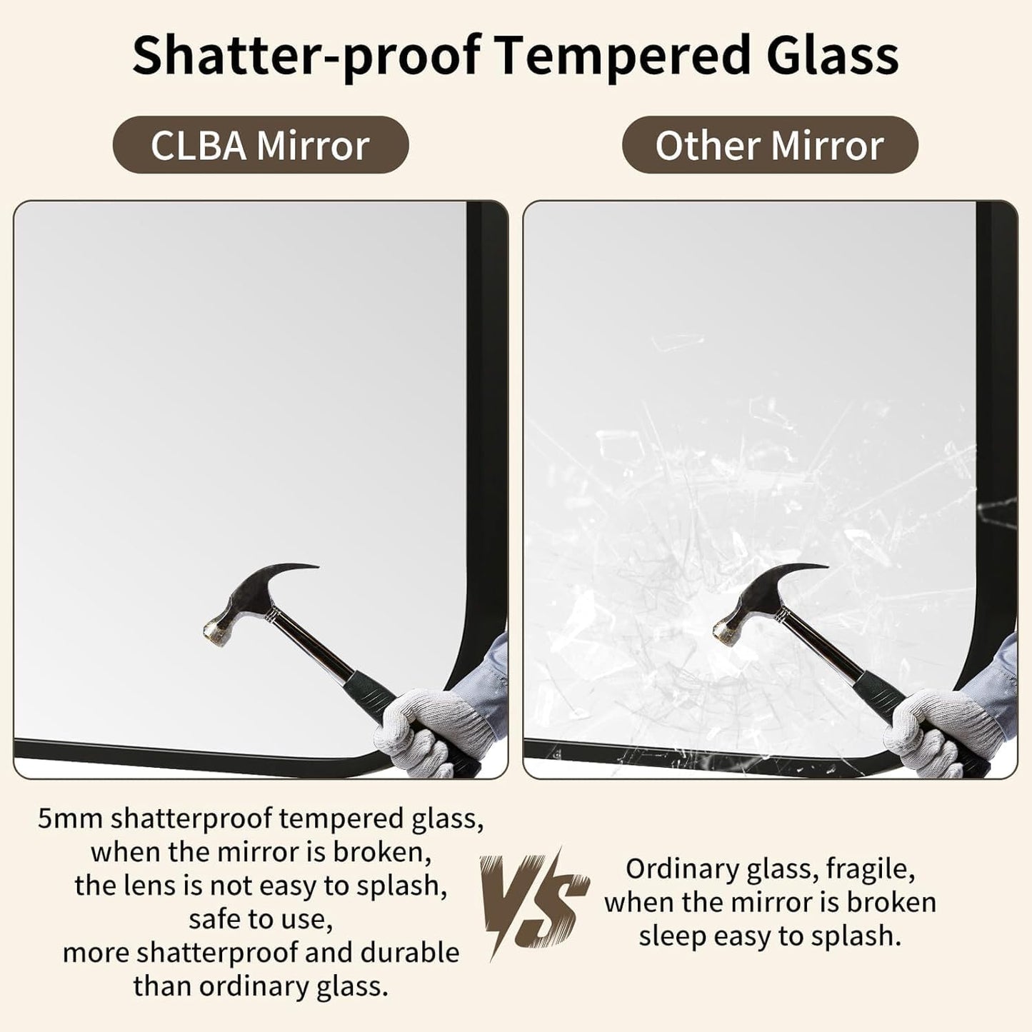 Black Bathroom Mirror, 24x32 Inch Aluminum Frame Rectangle Mirror, Anti-Rust, Tempered Glass, Wall Mirror for Over Sink, Vanity, Bedroom, Entryway, Horizontal/Vertical