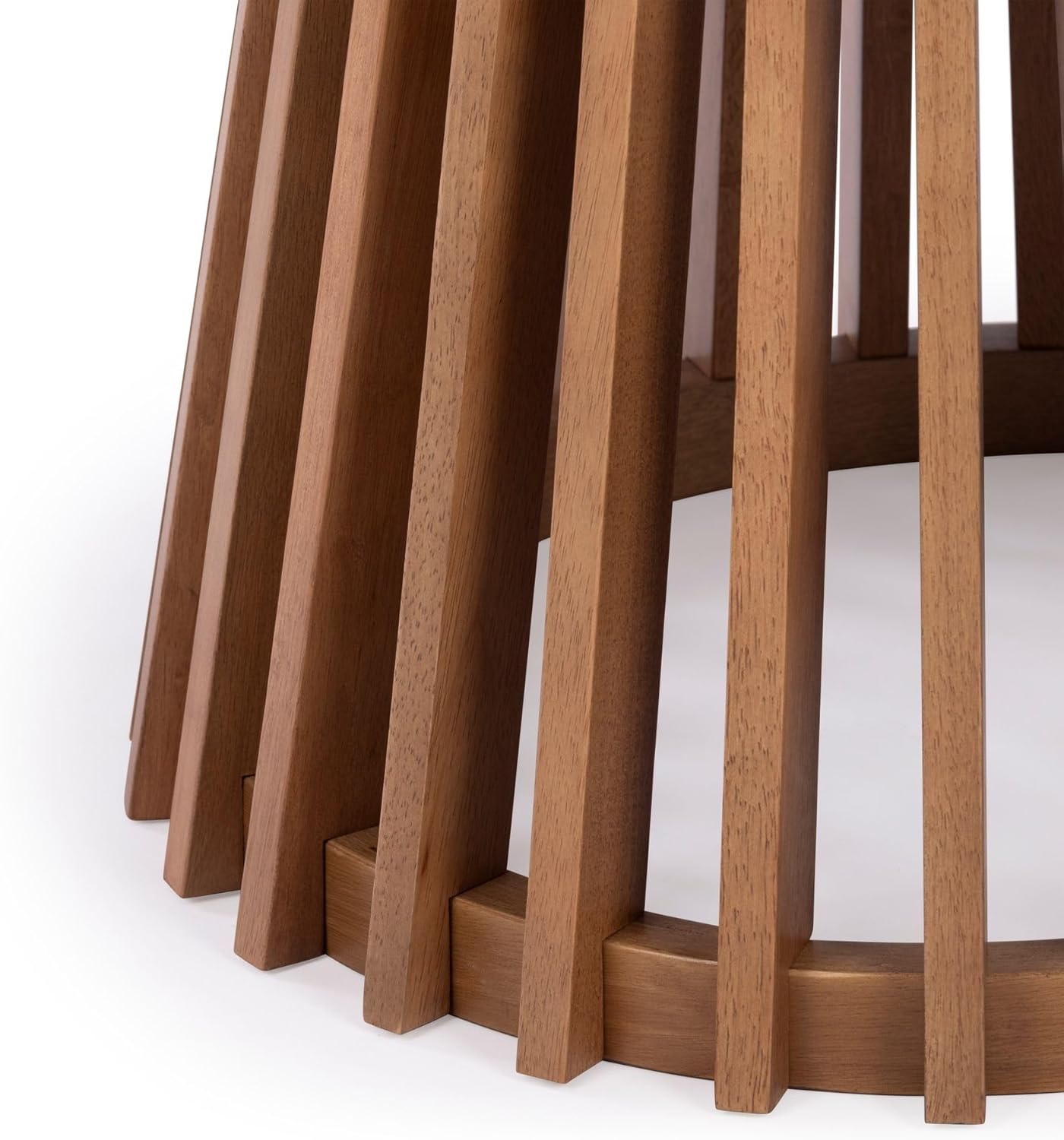 Plank+Beam Lido Round Dining Table, 38", Wooden, Pedestal, Minimalist Kitchen Table for 4 for Dining Room, Pecan