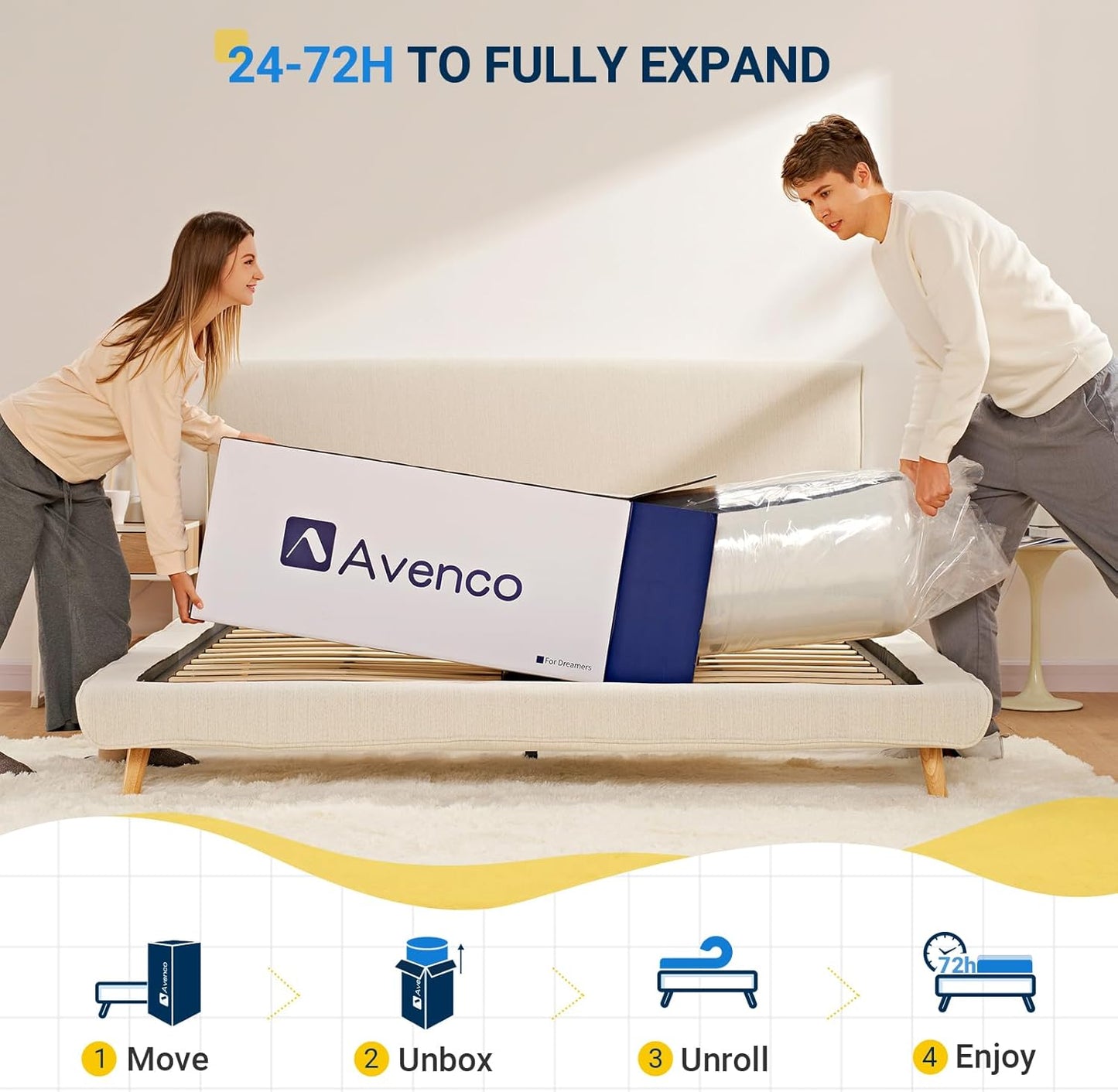 Avenco 6 Inch Full Size Mattress, Memory Foam Full Mattress in a Box for Comfort Sleep & Pressure Relief, CertiPUR-US Certified Medium Firm Full Mattresses