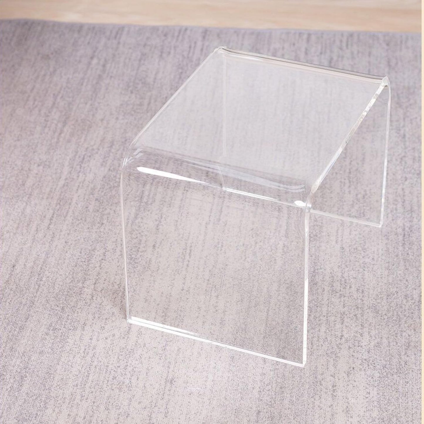 Acrylic Kids' Step Stool – Small Footstool for Bathroom, Kitchen & Bedroom, 12.5”x9.7”x9”, Holds 200lbs, Multi-Use as Toilet Stool, shower/water-resistant stool, seating and placing items (Clear-2pcs)