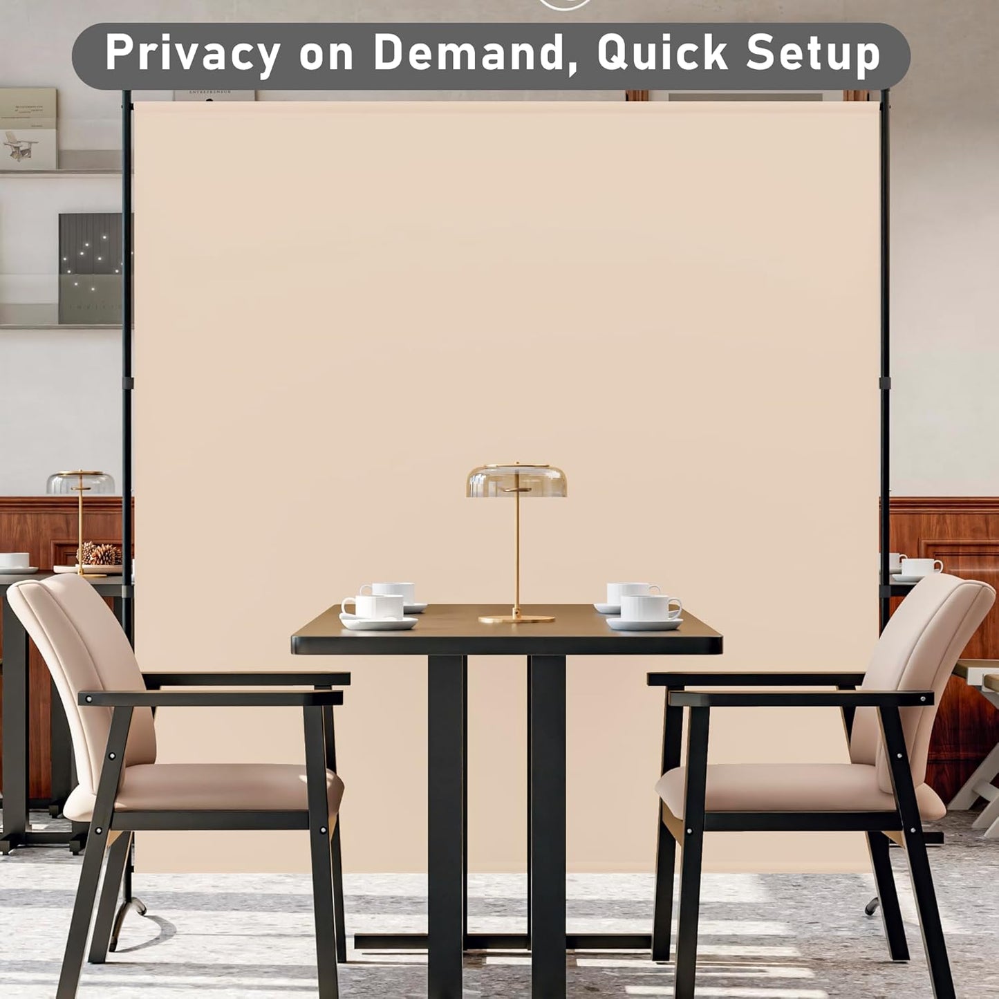 Room Divider Folding Privacy Screens, Portable Room Divider Panel 3 Panel Partition Room Dividers Screen Freestanding Room Partitions and Dividers Fabric Dividers for Room Separation (Beige, 1 Panel)