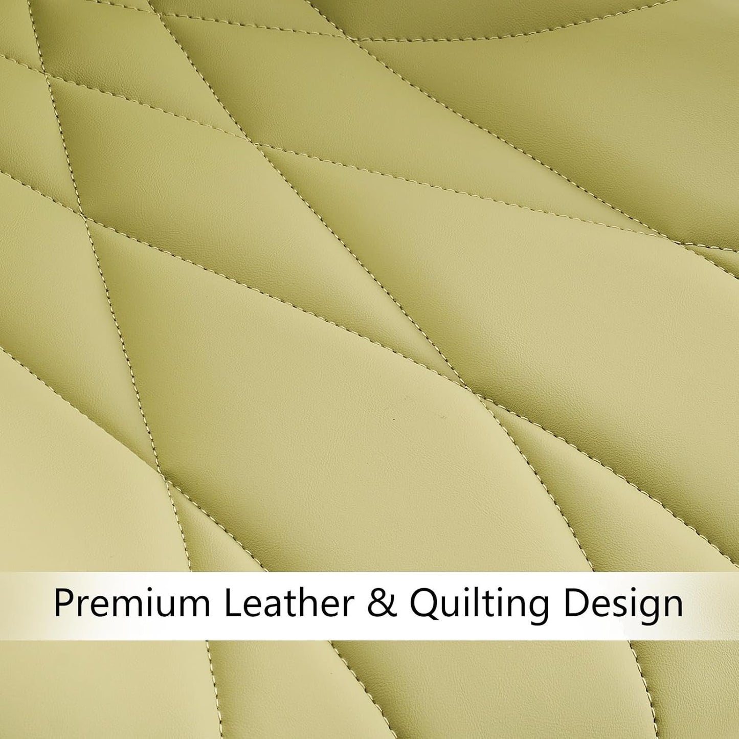 Rowill Modern Dining Chairs Set of 2 Upholstered Faux Leather Kitchen Chairs with Soft Cushion Backrest, Sturdy Metal Legs & Non-Slip Pads, Perfect for Home Dining Room, Kitchen, Avocado Green