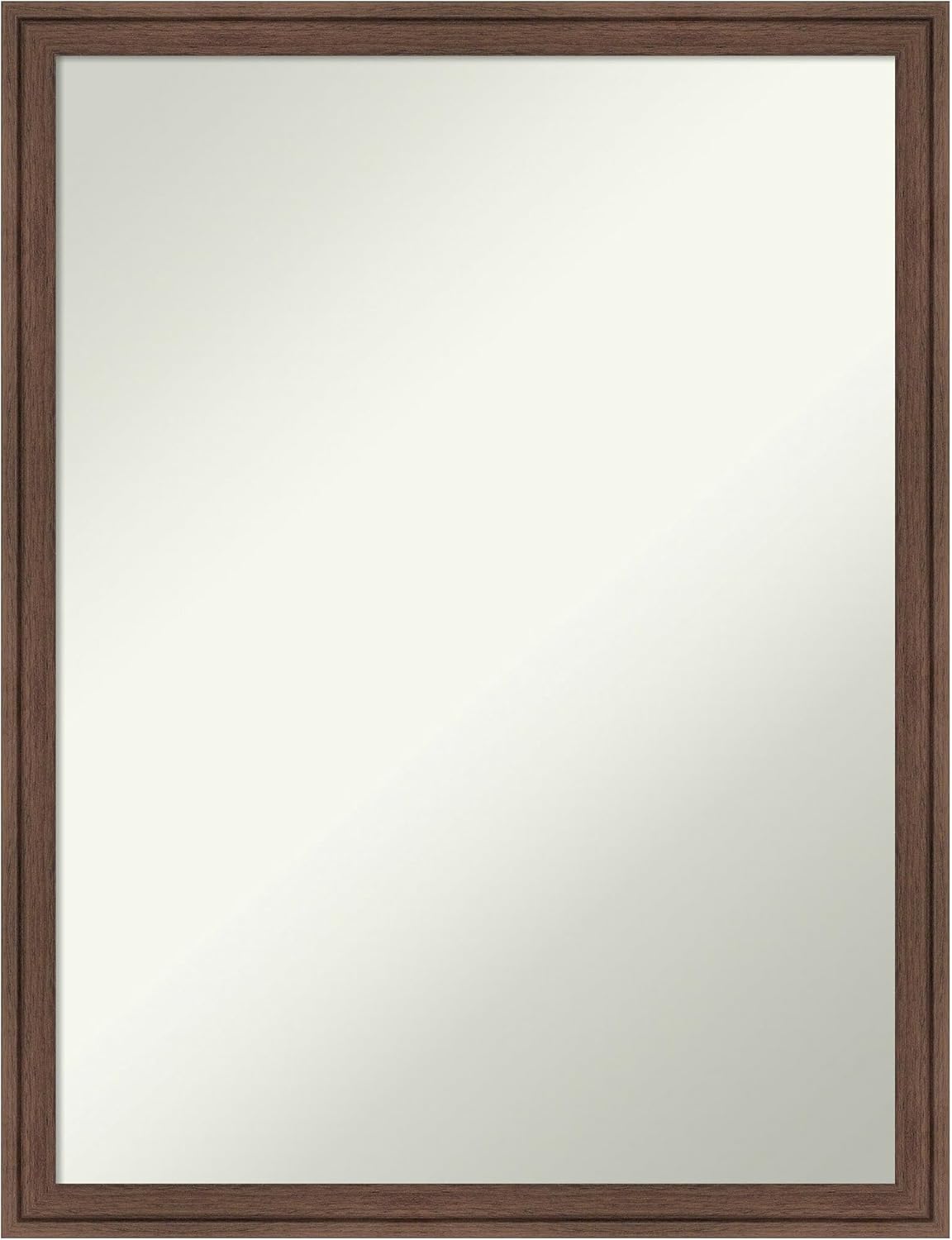 Amanti Art Brown Bathroom Mirror for Over Sink, 26x20 Florence Light Brown Rectangle Vanity Mirror, Medium Casual Frame, Hangs Horizonally and Vertically, Bathroom Wall Decor, Non-Beveled Edge